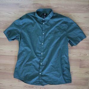 H&M Men's Green Button Down Shirt